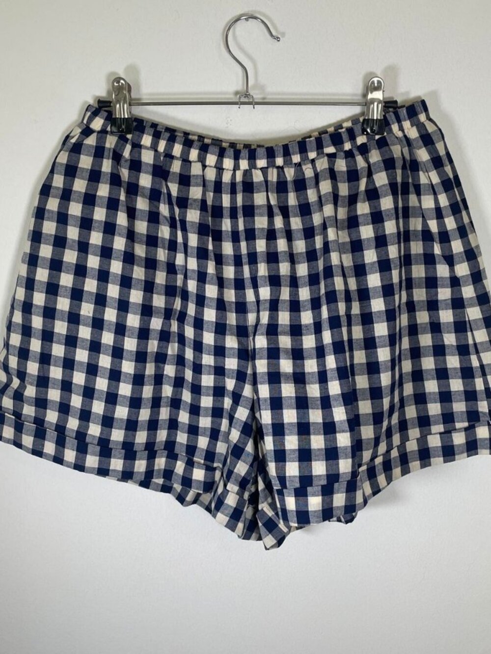 VRG GRL Navy Gingham 100% Cotton Pull On Shorts